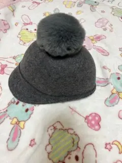 ZARA キッズ ポンポン付きキャップ グレー