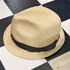 Borsalino ボルサリーノ　バイカラー　中折れ　ペーパーハット　59 Borsalino ボルサリーノ 中折れペーパーハット パナマハット 59 黒