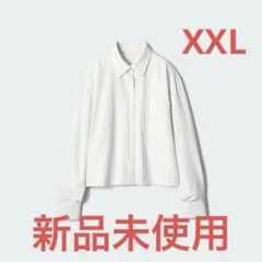 ユニクロ　オックスフォードシャツ/ストライプ　XXL　オフホワイト JW