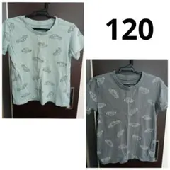 車柄Tシャツ 2枚セット　120 美品