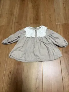 petit main ベージュ ワンピース 100