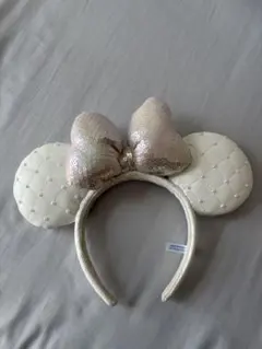 ミッキー耳風カチューシャ クリーム色