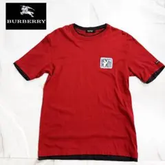 バーバリーブラックレーベル Tシャツ 半袖 レッド メンズ ロゴ L レイヤードのサムネイル