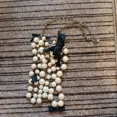 パール調 ネックレス リボン付きのサムネイル