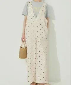 【新品】coca ドットVネックオールインワン