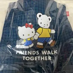 新品未使用ファミリア キティチェックトートバッグ青系ファミリアチェック