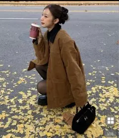 canie チェックバイカラーコーデュロイジャケット