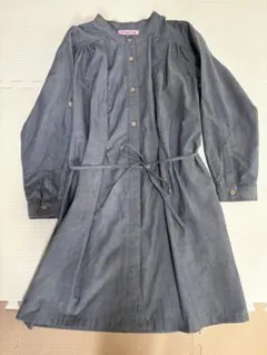 マタニティ デニム風シャツワンピース 長袖　授乳服