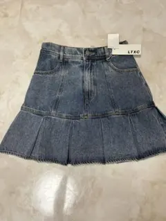 LTXC デニム プリーツミニスカート