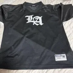 XLARGE LAロゴ メッシュシャツ Mサイズ ブラック ゲームシャツ