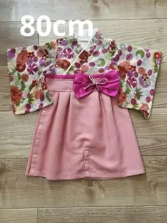 SWEET MOMMY 花柄着物 80cm スウィートマミー　袴風ロンパース