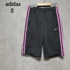 【アディダス】ハーフパンツ　ウエストゴム　刺繍ロゴ　スポーツ　トレーニング　S