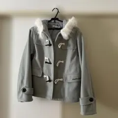 Olive des olive ダッフルコート ファー付きフード　水色　美品