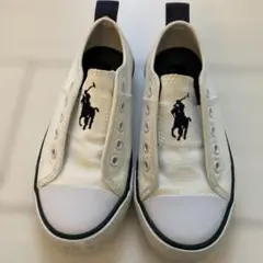 子供靴　Polo Ralph Lauren スリッポンスニーカー ホワイト　17
