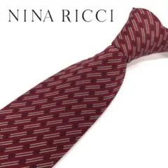 NINA RICCI ネクタイ 高級 シルク レッド ストライプ