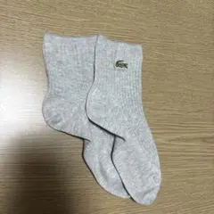 LACOSTE ソックス グレー 刺繍　中古品
