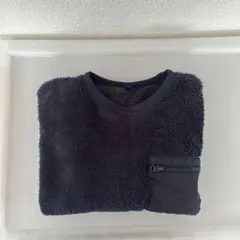 ダークブルー フリースジャケット ポケット付き