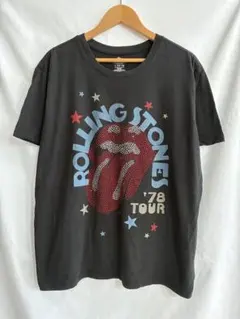 ローリングストーンズ バンドTシャツ ’78ツアー Lサイズ リップ＆タン 黒