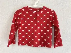 Cottoli 赤いハート柄のカーディガン　110cm