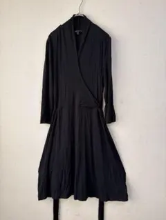 BANANA REPUBLIC ラップワンピース 黒 M 伸縮素材