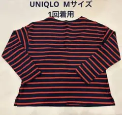 ユニクロ　UNIQLO ネイビー　赤　長袖トップス　ボーダー