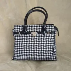 ハウンドトゥース柄 ハンドバッグ