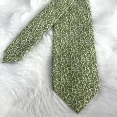 【極美品】ポールスミスネクタイ　緑　草柄　イタリア製　シルク