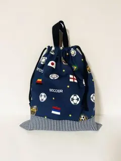 ハンドメイド　体操着袋　サッカー柄