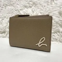極美品　アニエスベー 二つ折り財布 レザー ベージュ ロゴ金具 コンパクト 2026年最新】アニエスベー 財布 二つ折りの人気アイテム - メルカリ