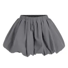 グレー バルーンスカート ゴムウエスト