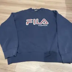 90s OLD FILA ビッグロゴ　スウェット L ネイビー　アメリカ製