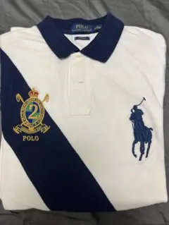 Ralph Lauren ポロシャツ ホワイト/ネイビー サイズ2