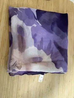 レディース 絹100% スカーフ パープル