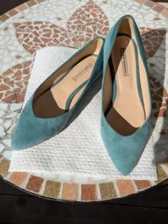 FABIO RUSCONI 青緑色 フラットシューズ 36½