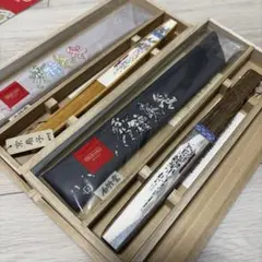 伝統工芸品 京紅 扇子 寄せ木細工箸セット 金沢箔 縮緬くし鏡 ねじり箱