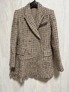 ブラウンツイードジャケット ダブルブレスト