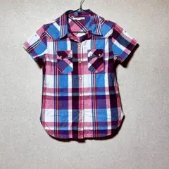 Levi’s 半袖チェックシャツ M 綿100% レディース ウエスタン風