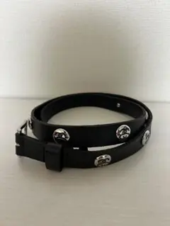 美品 希少 90s 00s oakley スカルバックル ホワイト レザーベルト