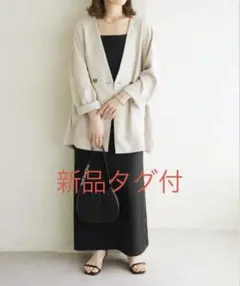 【新品タグ付】DISCOATテックリネンノーカラーシャツジャケット