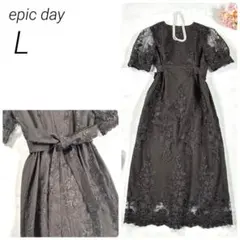 epic day　オールレースチャイナディティールドレス　ダークグレー　L