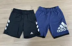 adidas ハーフパンツ 黒 青 2枚セット