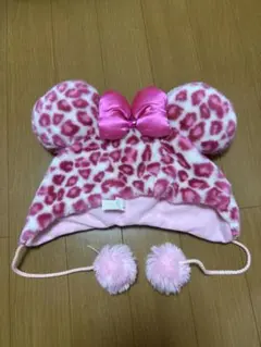 ディズニー ファンキャップ ヒョウ柄 ピンク ミニーちゃん