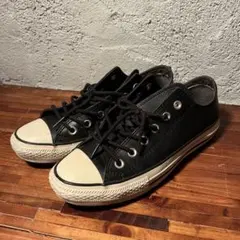 【CONVERSE】オールスター レザー ローカットスニーカー ブラック/26
