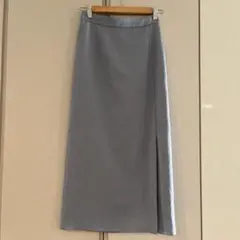 美品　green label relaxingブルーグレー　スリットスカート