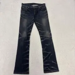 トルネードマート 色落ち加工　セミフレア　ブーツカット ストレッチ ダメージ L トルネードマート 色落ち加工 セミフレア ブーツカット ストレッチ