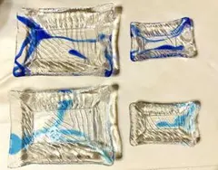 琉球ガラス　角皿✖️2・小皿✖️2