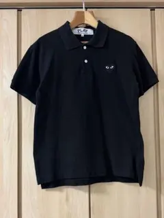 【M】PLAY COMME des GARÇONS ポロシャツ 黒ハート　日本製のサムネイル