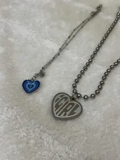 ハート型ネックレス2点セット ハートネックレス SHEIN