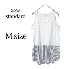 a.v.v standard裾プリーツ切替タンクトップ白M春夏レイヤードのサムネイル