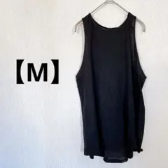 ✨️一点もの✨️❤️【M】ストレッチ素材ブラックスポーツタンクトップ ノースリーブ 黒